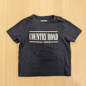 Country Road Kids Tee in Black with White Print